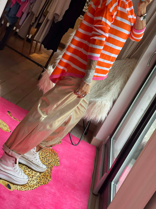 Pantalon boyfriend doré