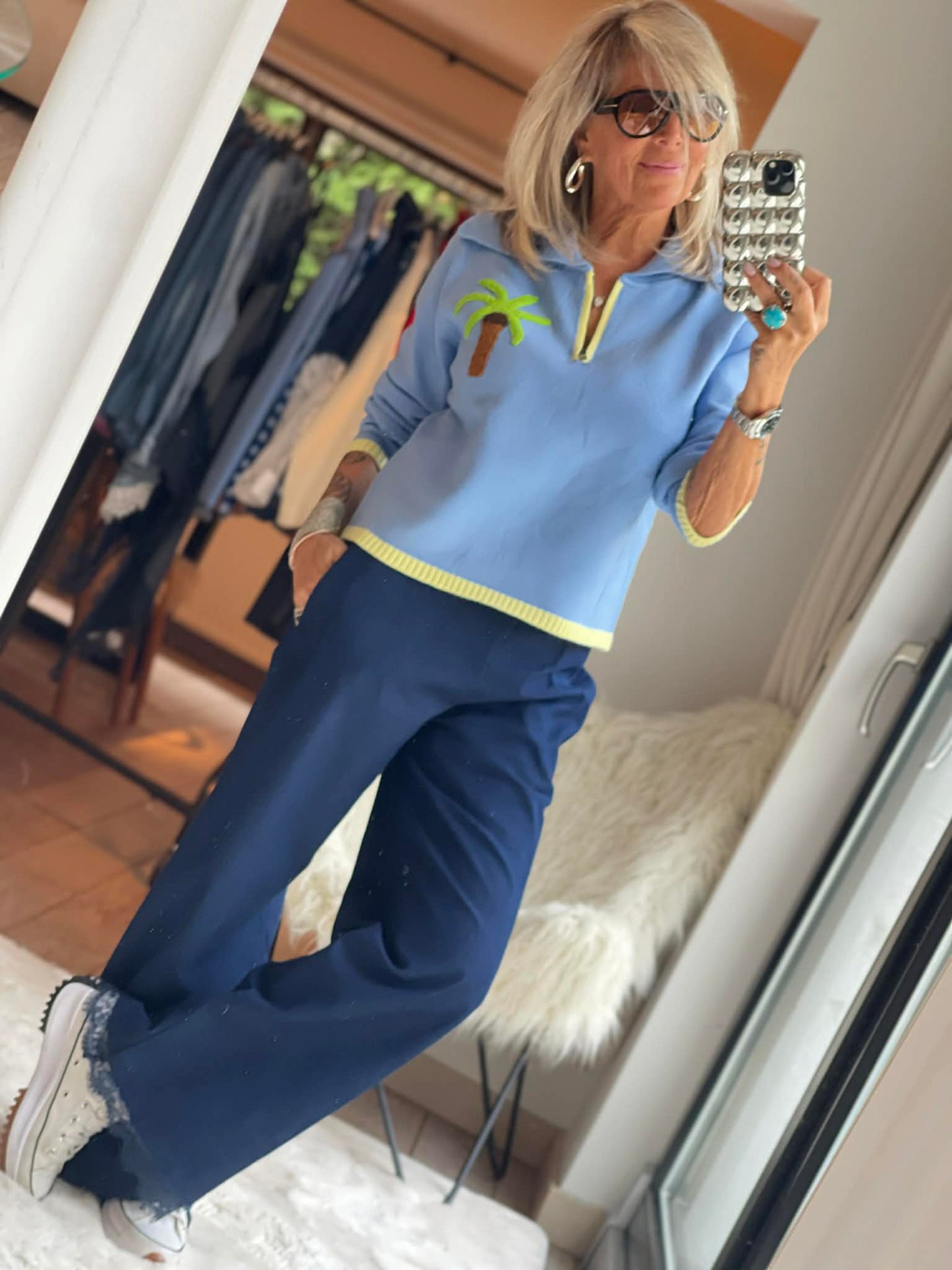 Pull palmier avec cashmere