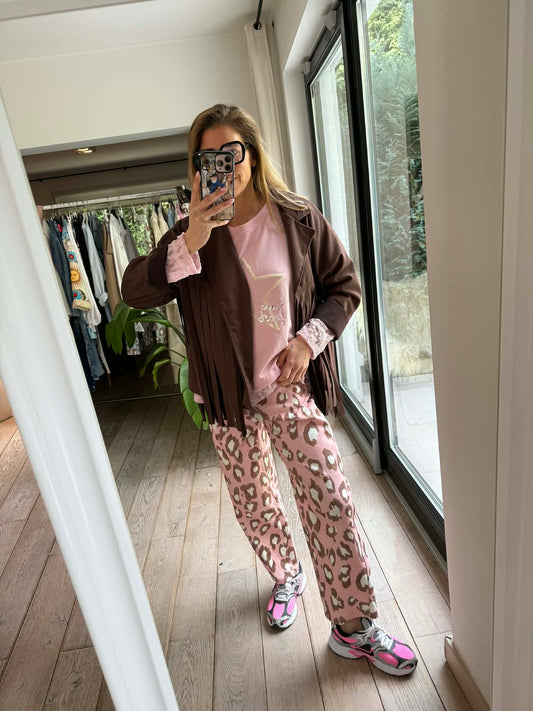 Veste suédine frange