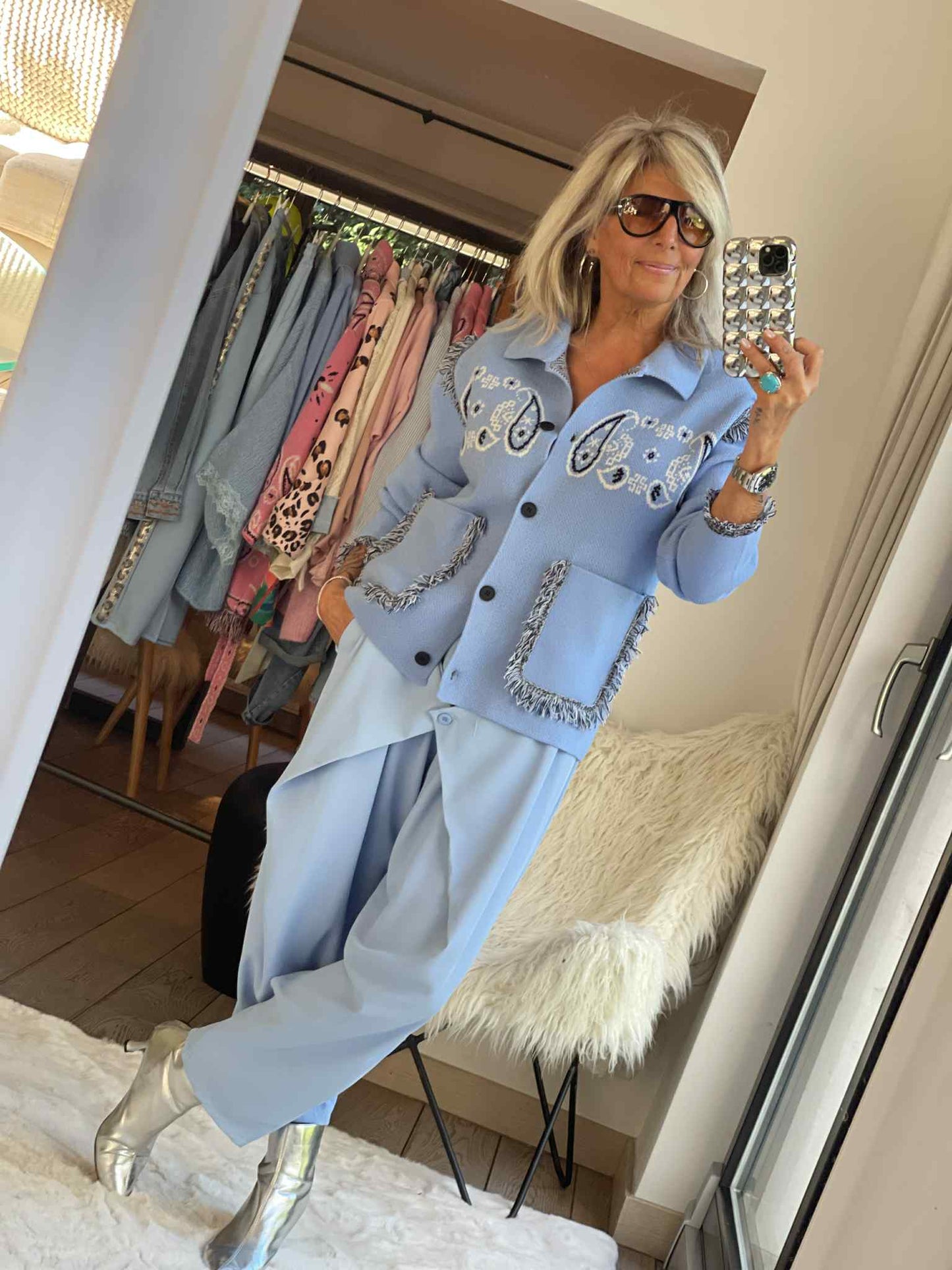 Gilet bandana avec cashmere