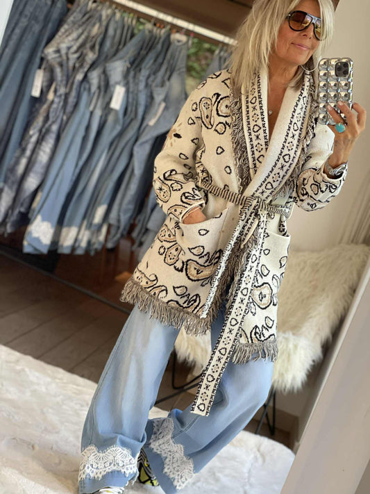 Veste bandana avec cashmere