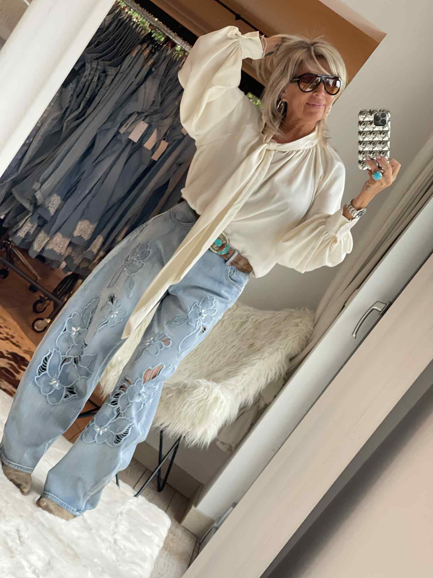 Chemisier satiné lavallière