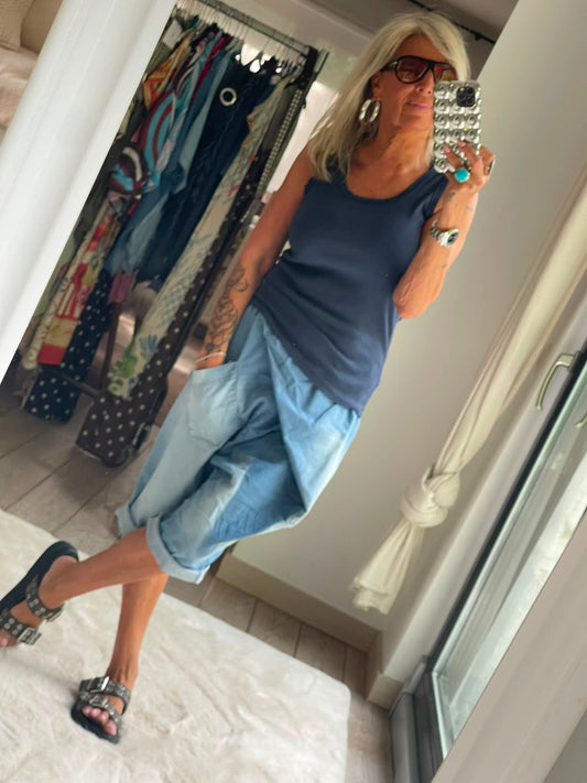 Short croisé jeans