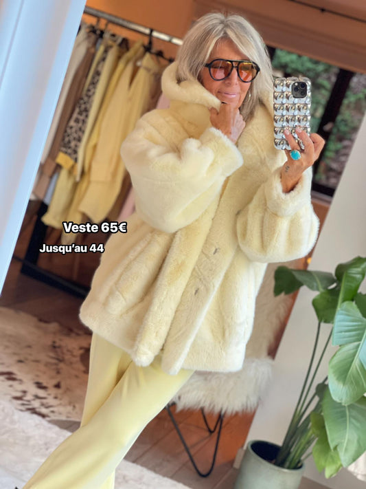 Veste fourrure jaune