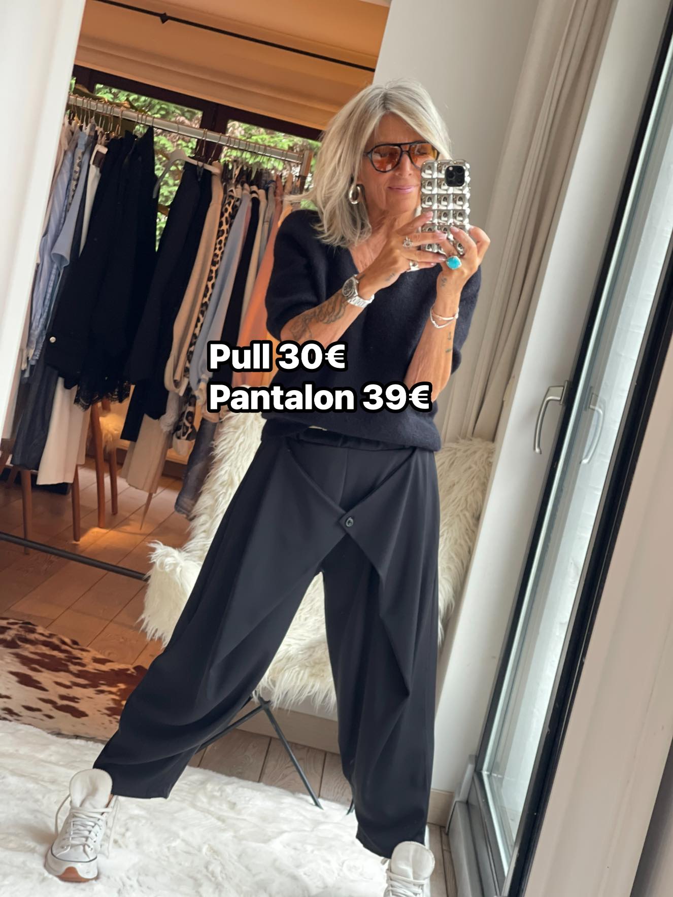 Pull manches courtes col V