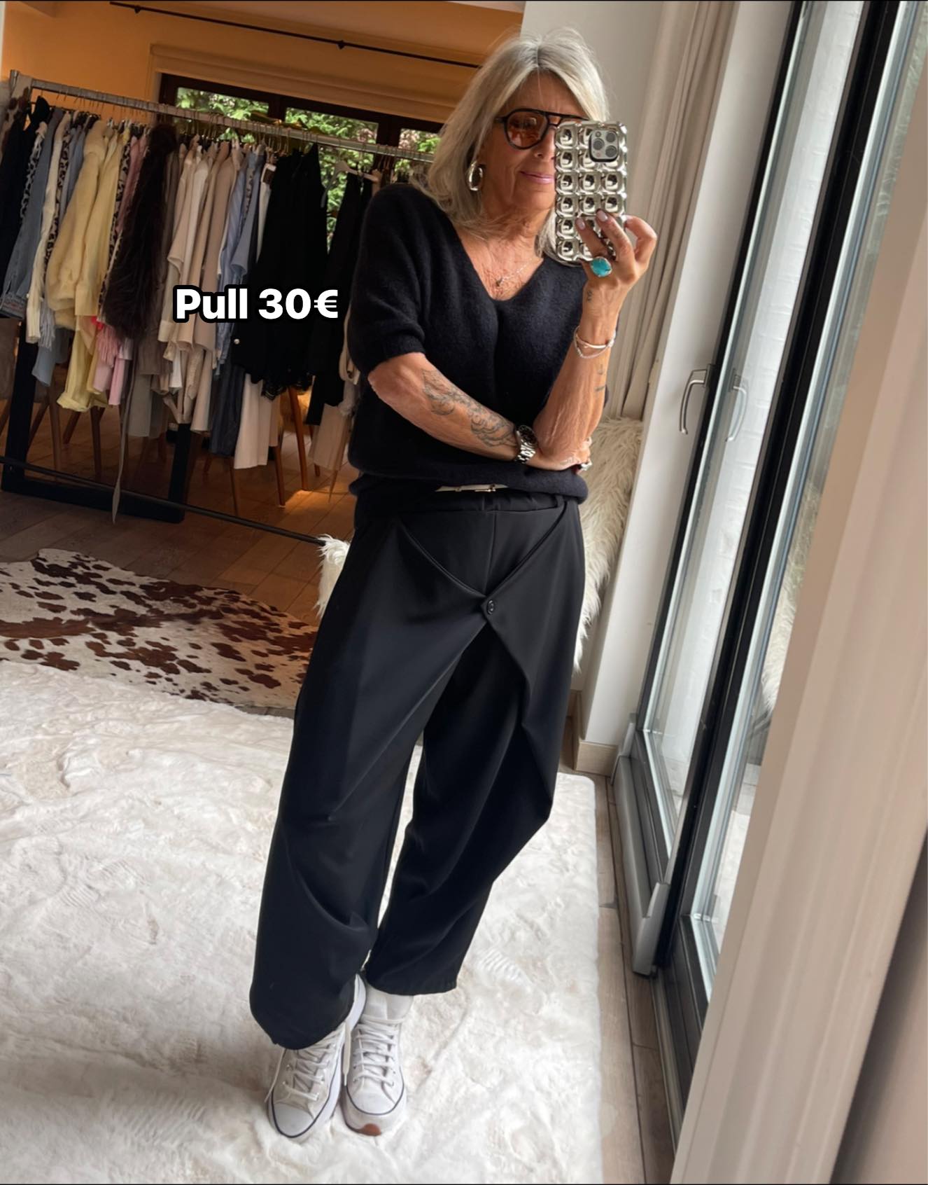 Pull manches courtes col V