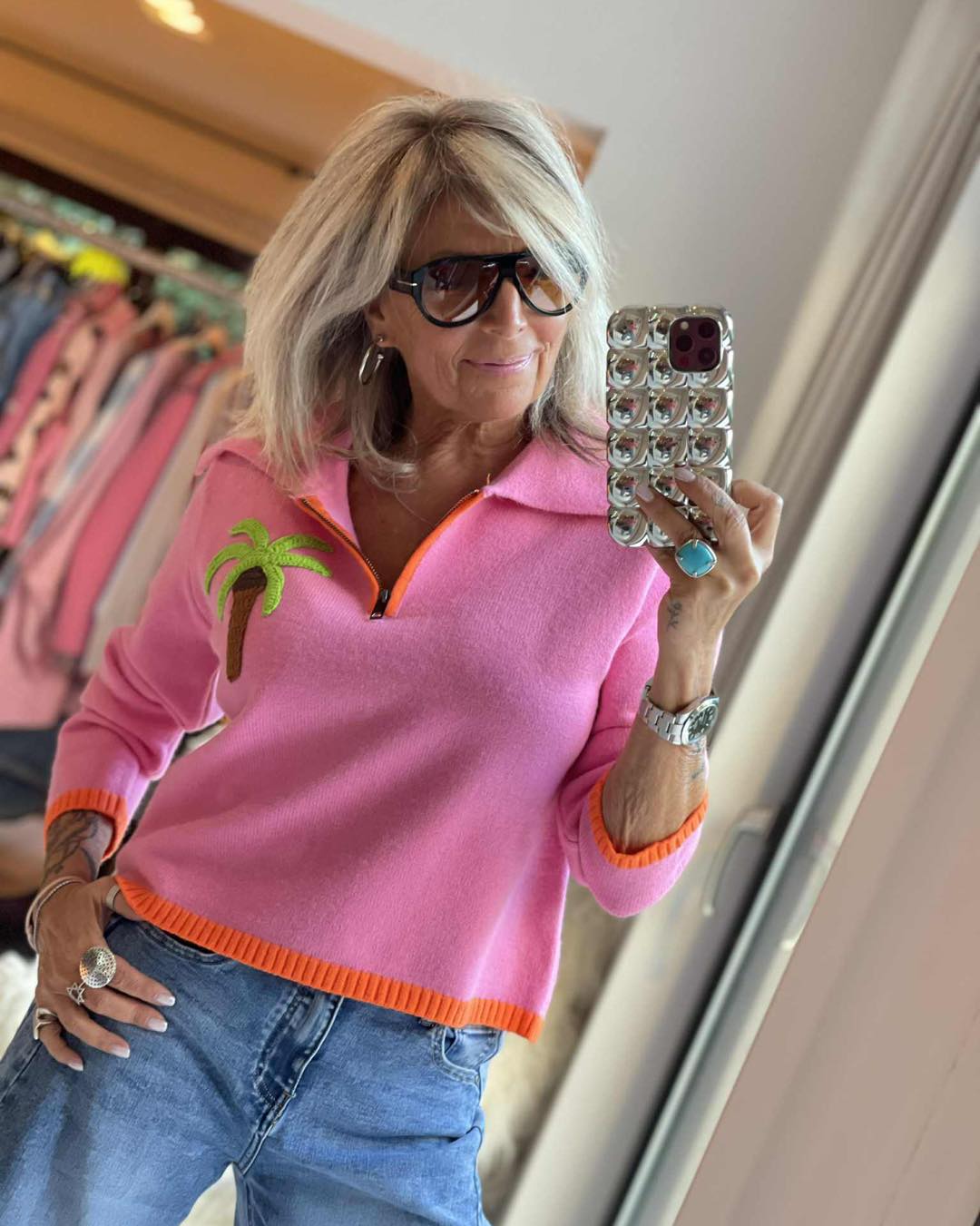 Pull palmier avec cashmere