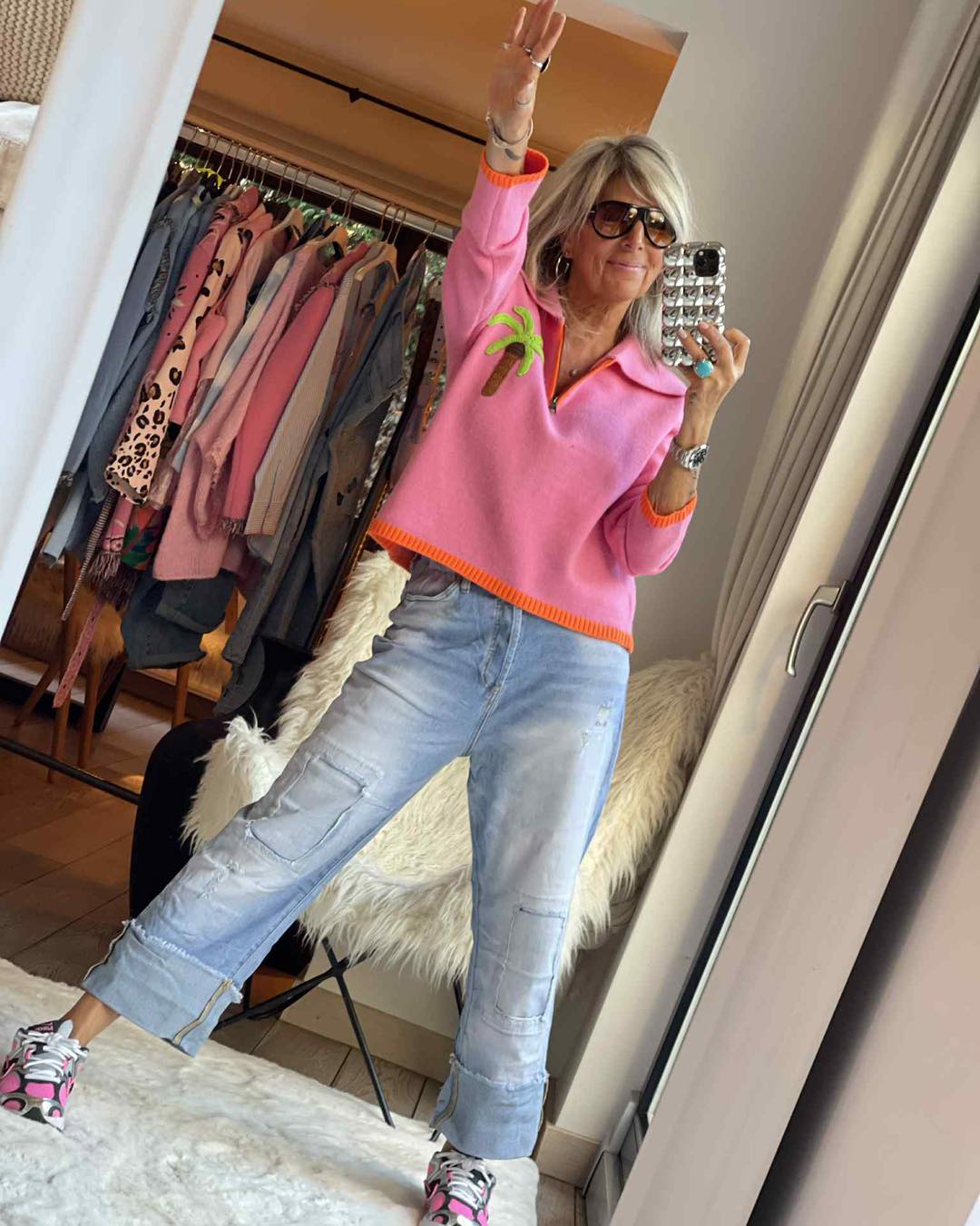 Pull palmier avec cashmere