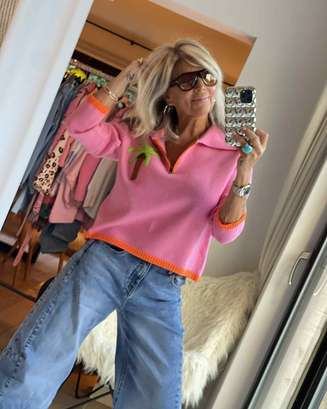 Pull palmier avec cashmere