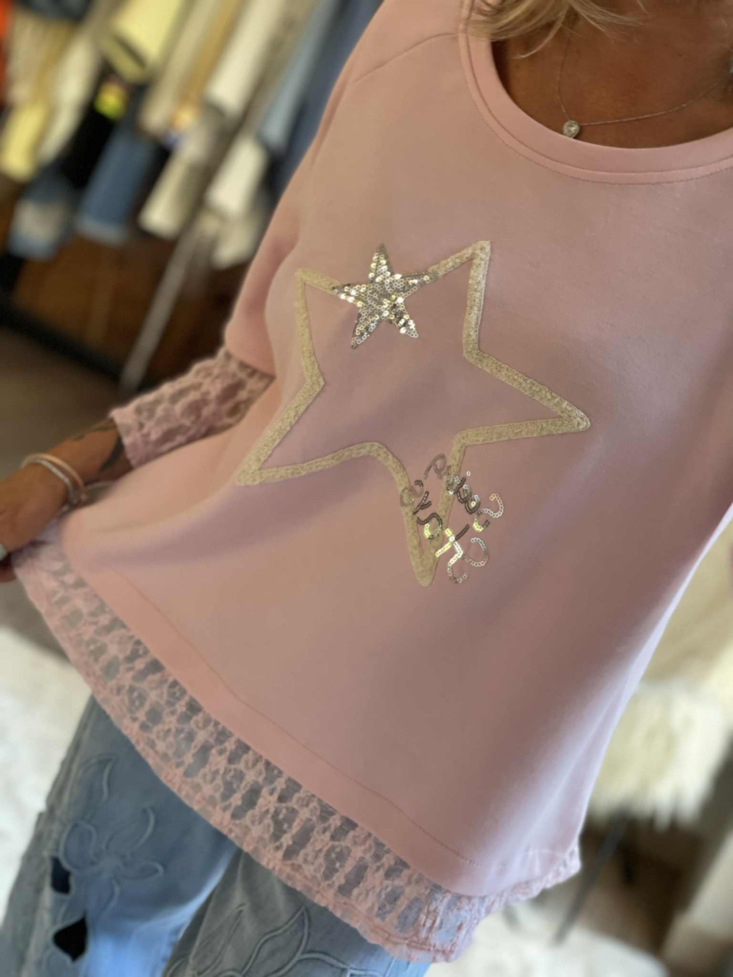 Top étoiles dentelles