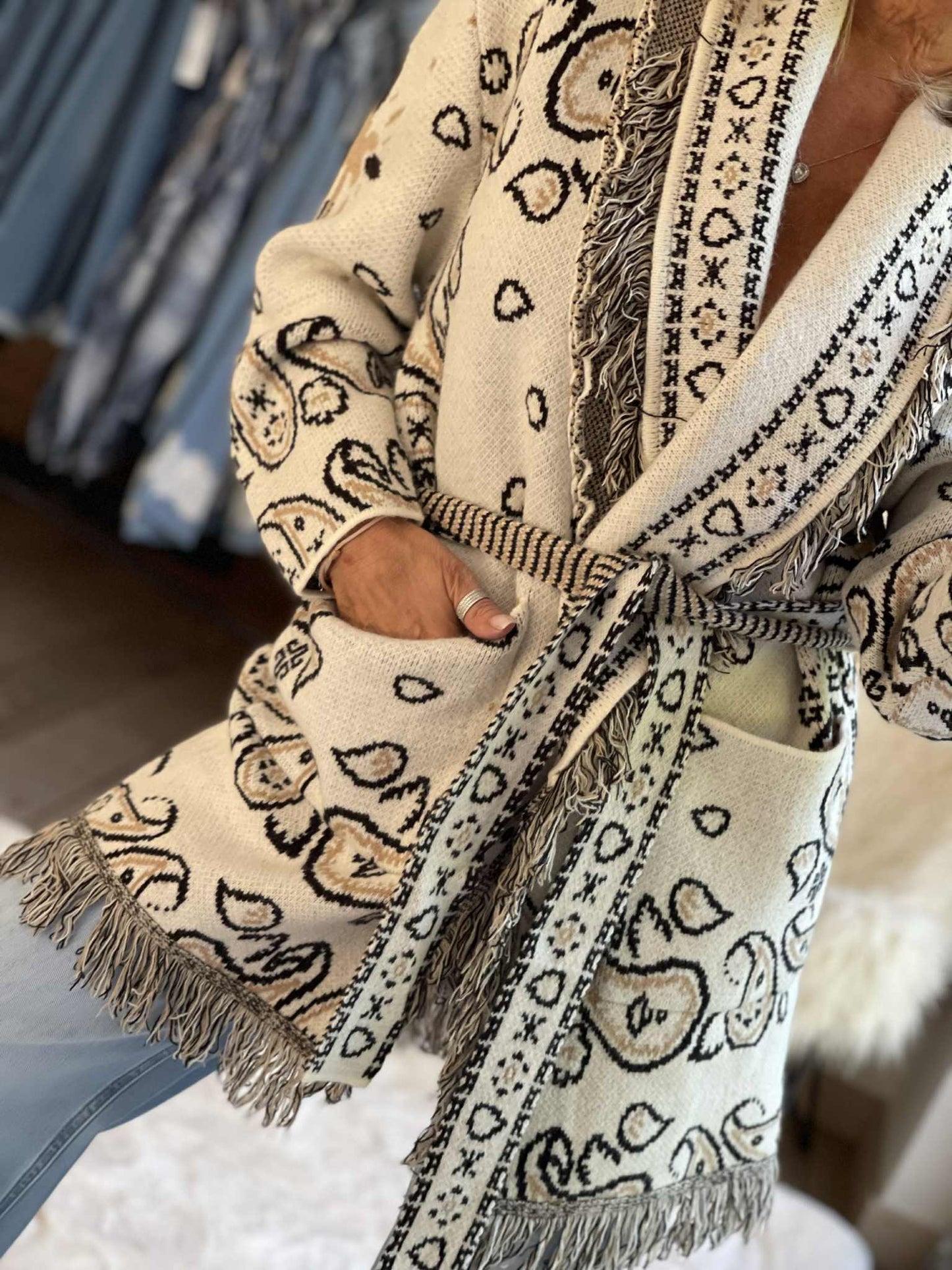 Veste bandana avec cashmere