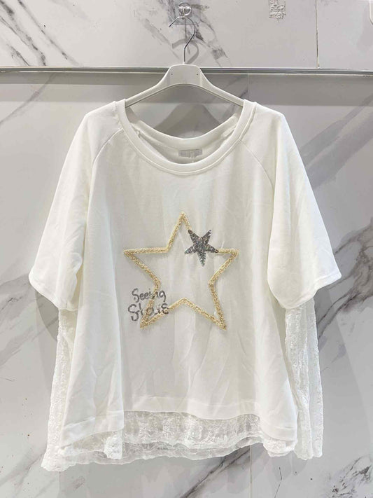 Top étoiles dentelles