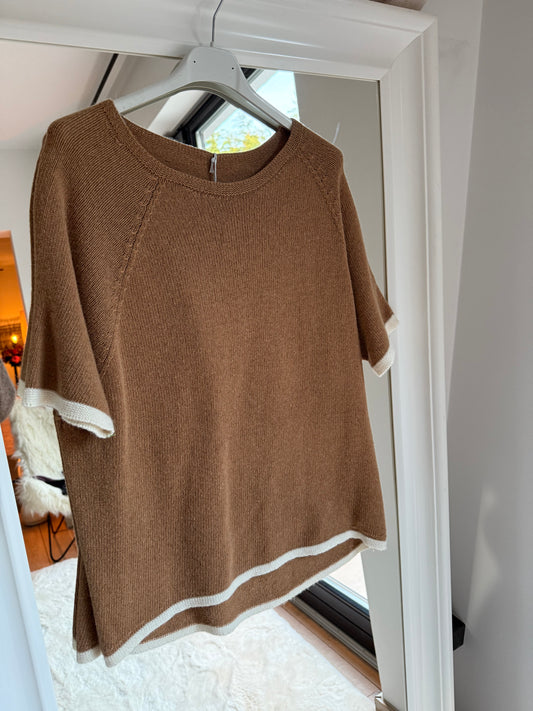 Pull manches courtes avec cashmere