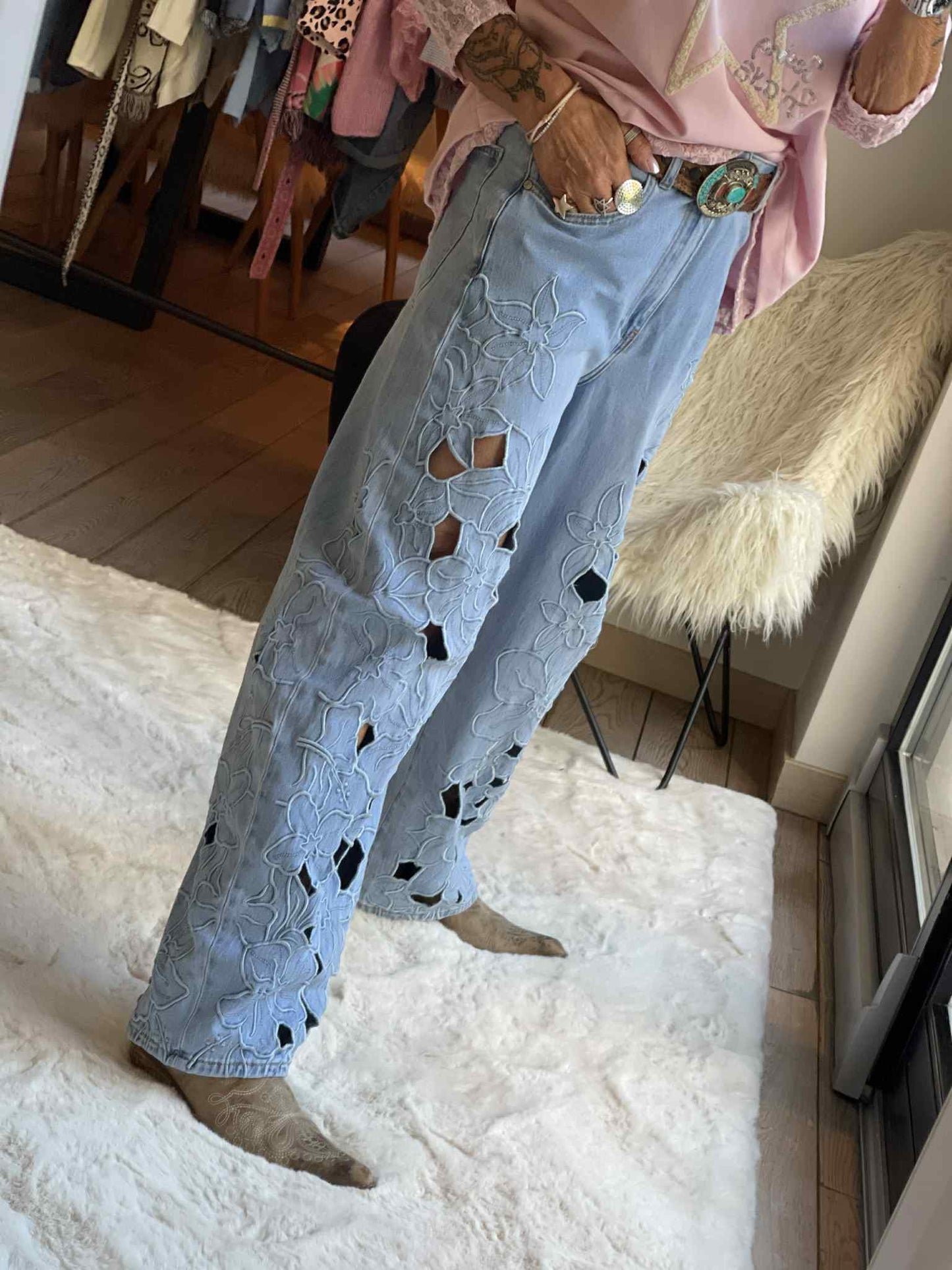 Jeans brodé