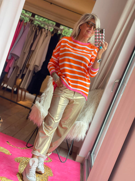 Top marinière orange Petra