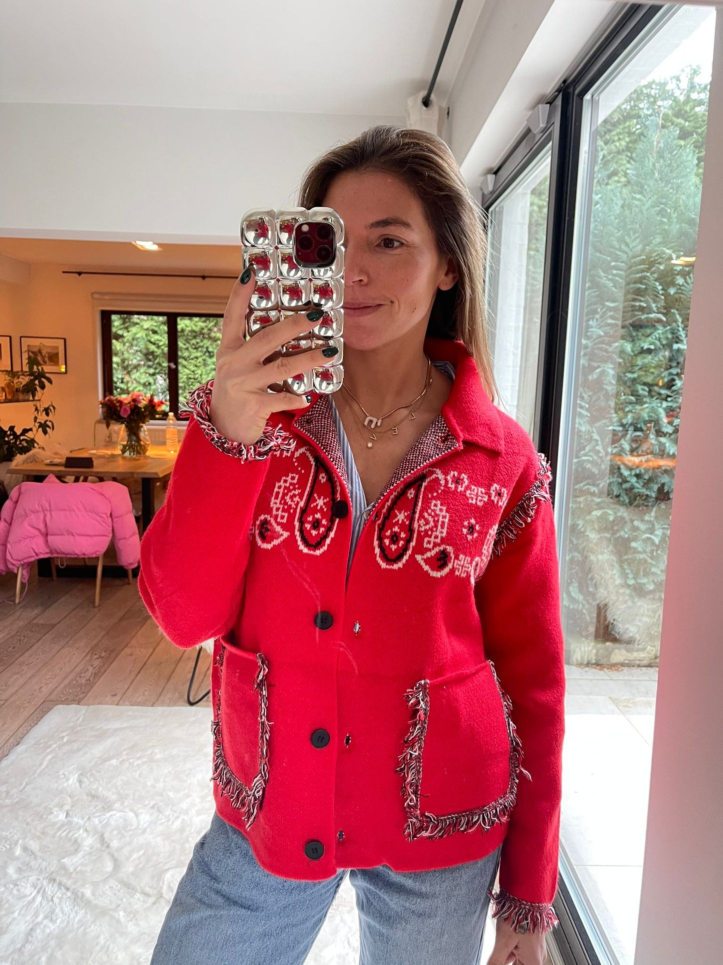 Gilet bandana avec cashmere