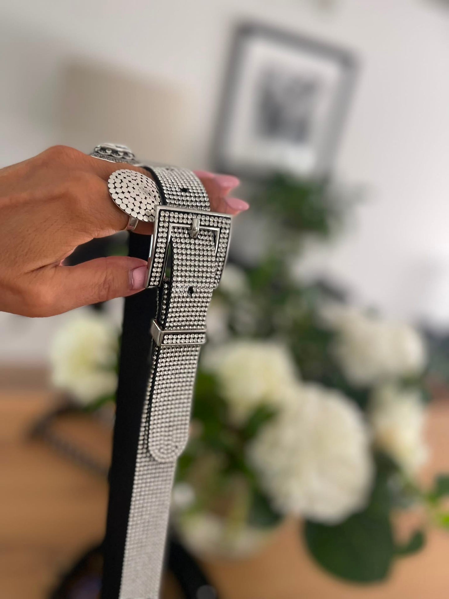 Ceinture double strass argent