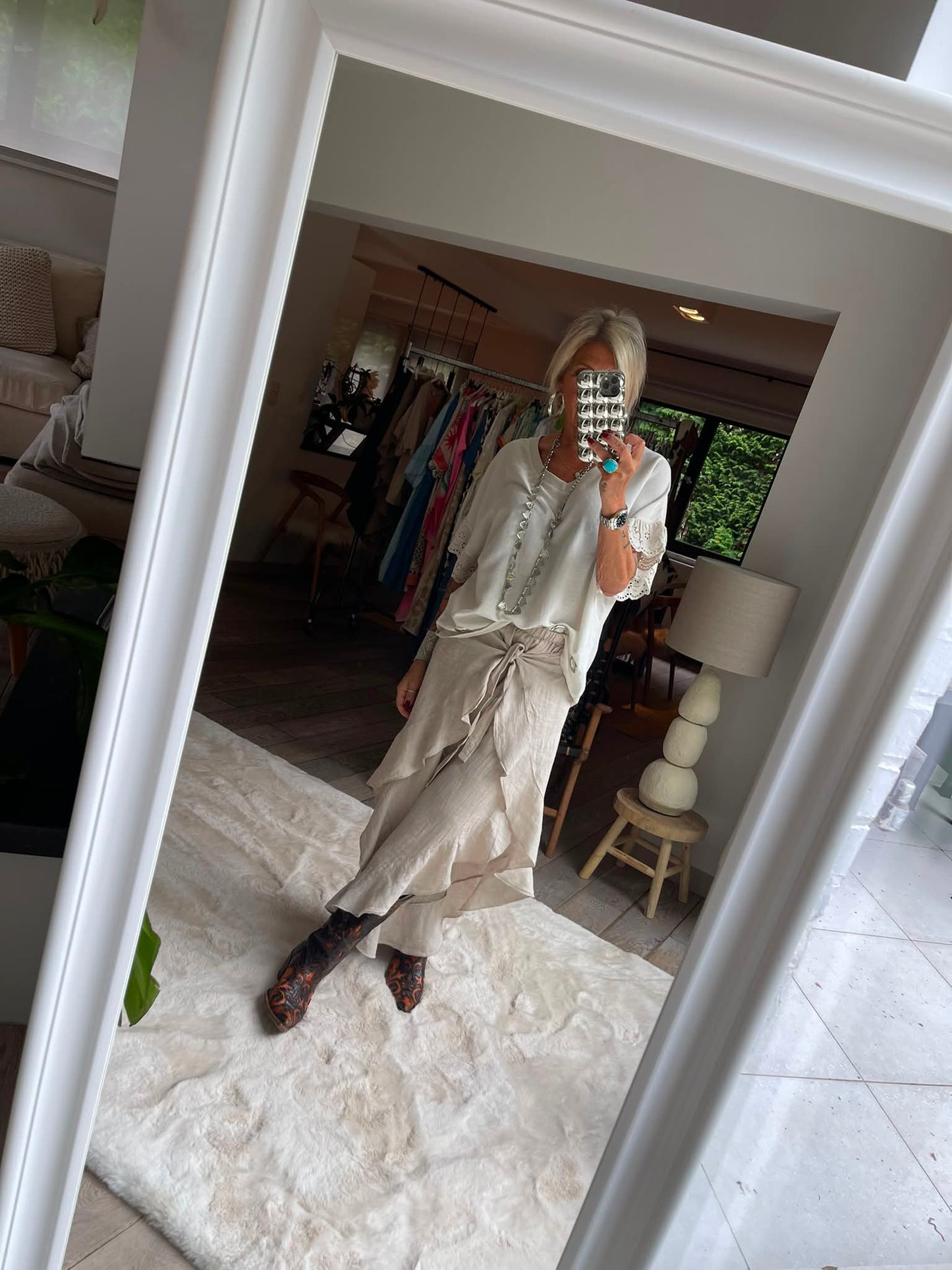 Pantalon croisé Lin coco