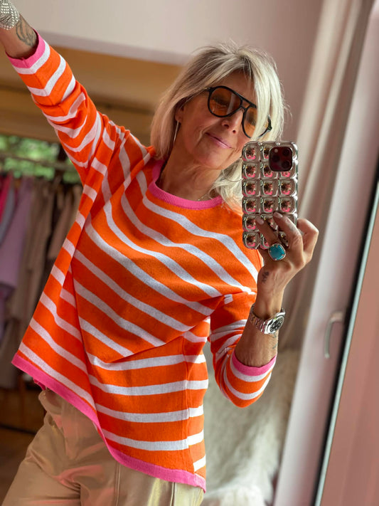 Top marinière orange Petra