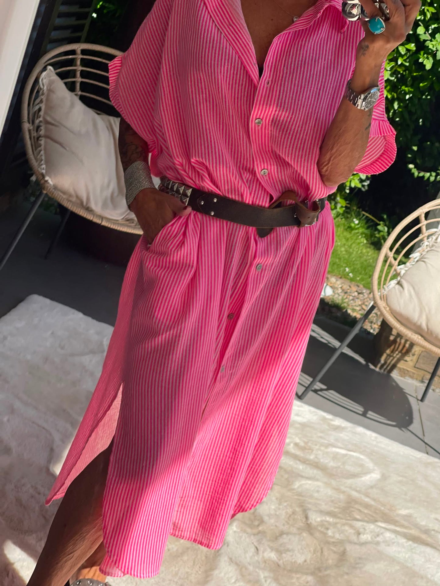 Robe chemisier rayures Momo