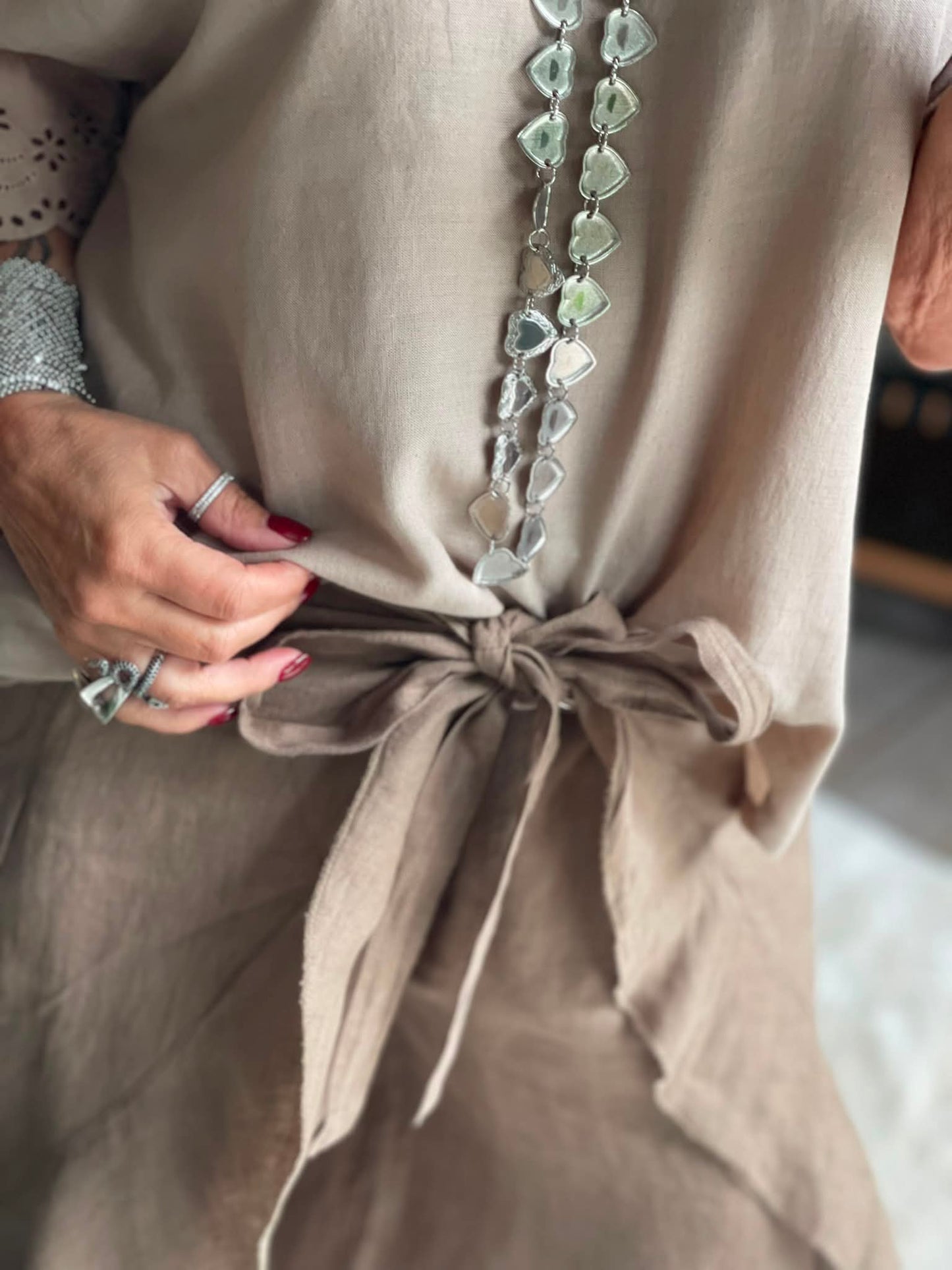 Pantalon croisé Lin coco