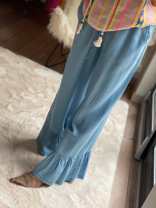 Pantalon lyocel froufrou