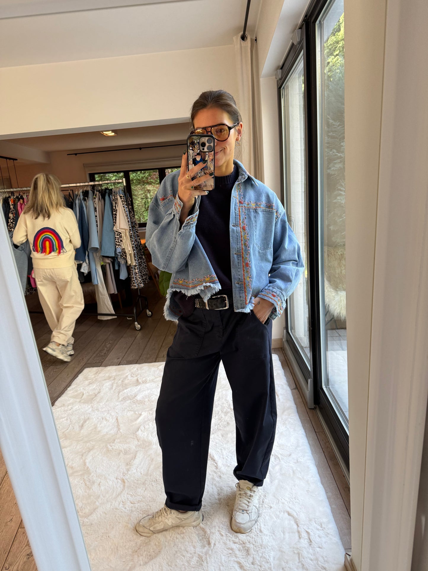 Veste en jeans brodée