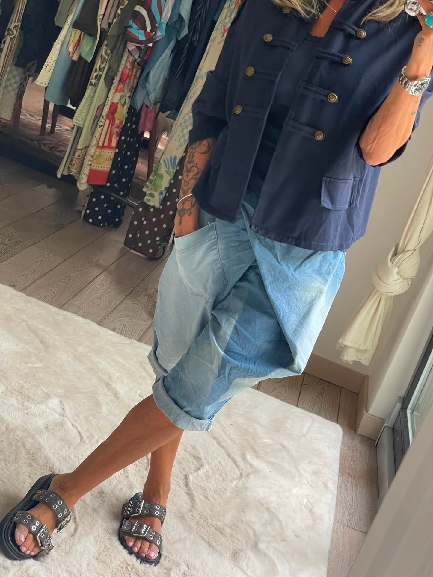 Short croisé jeans
