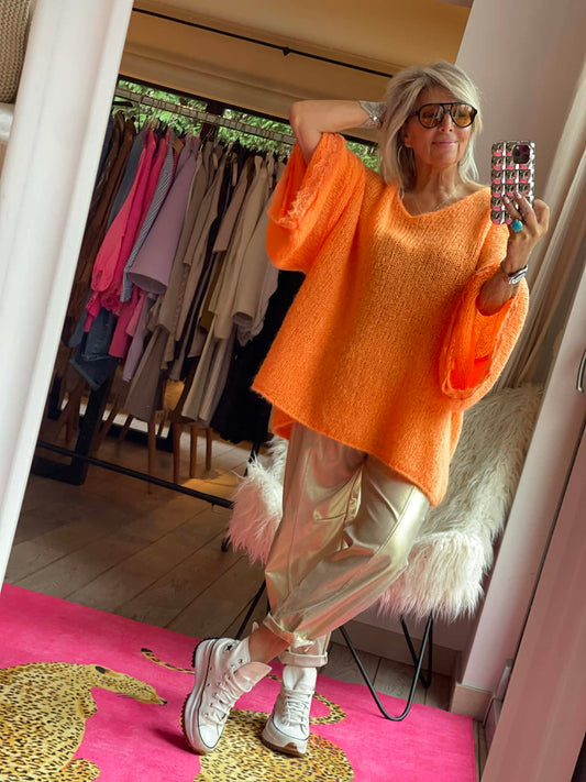 Pantalon boyfriend doré