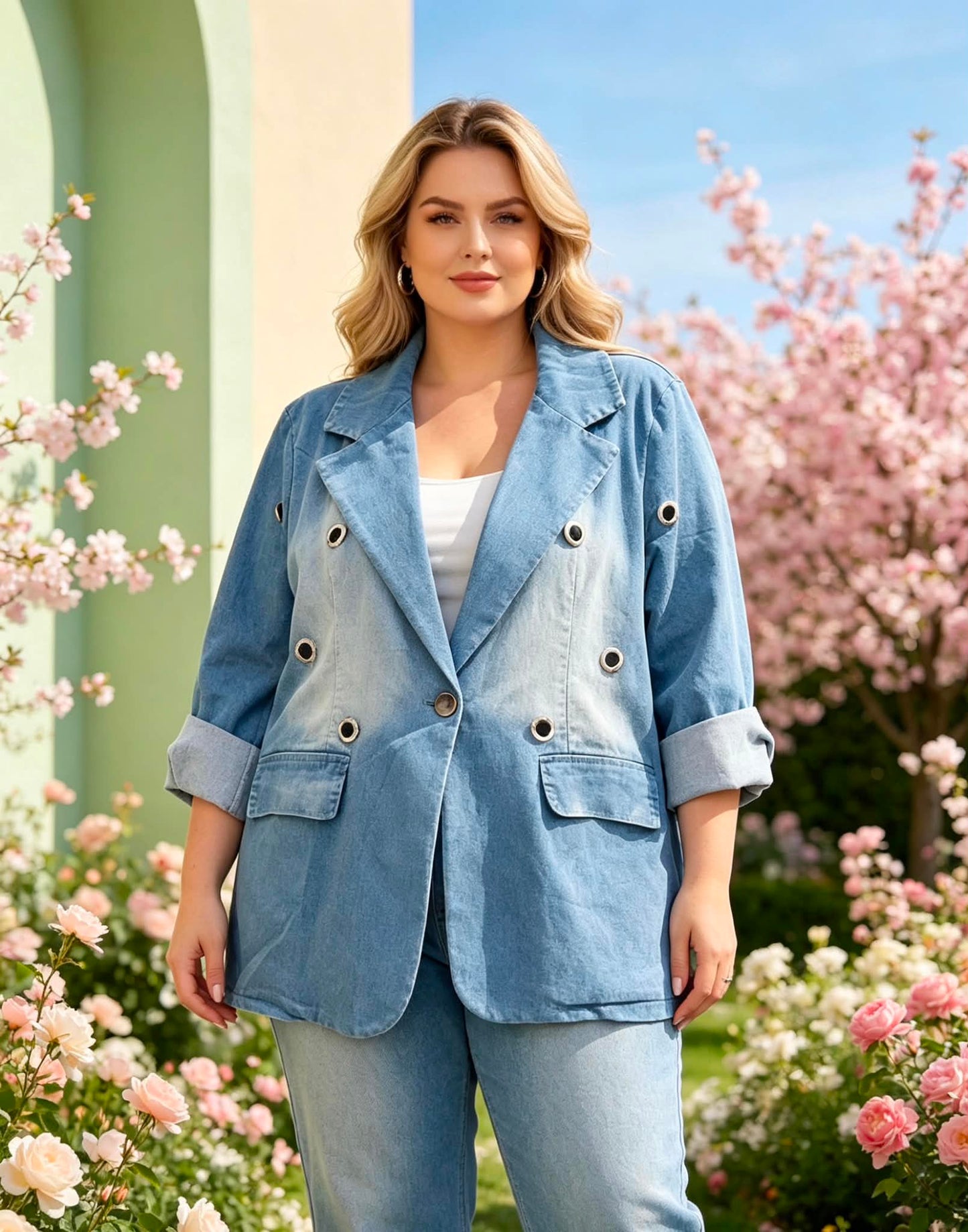 Veste jeans anneaux
