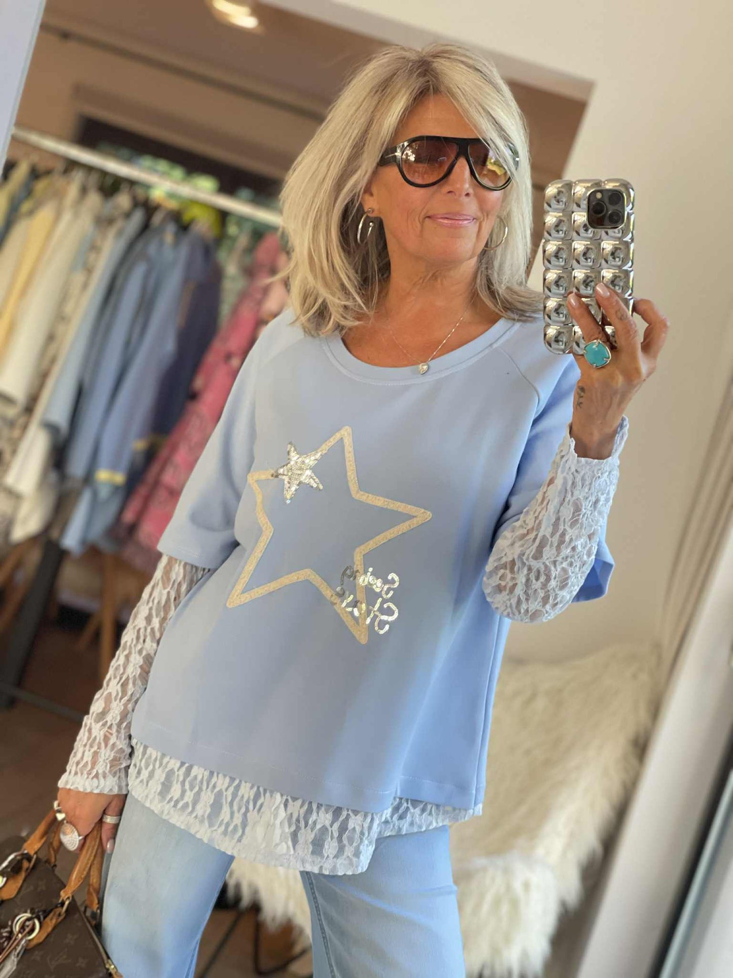 Top étoiles dentelles