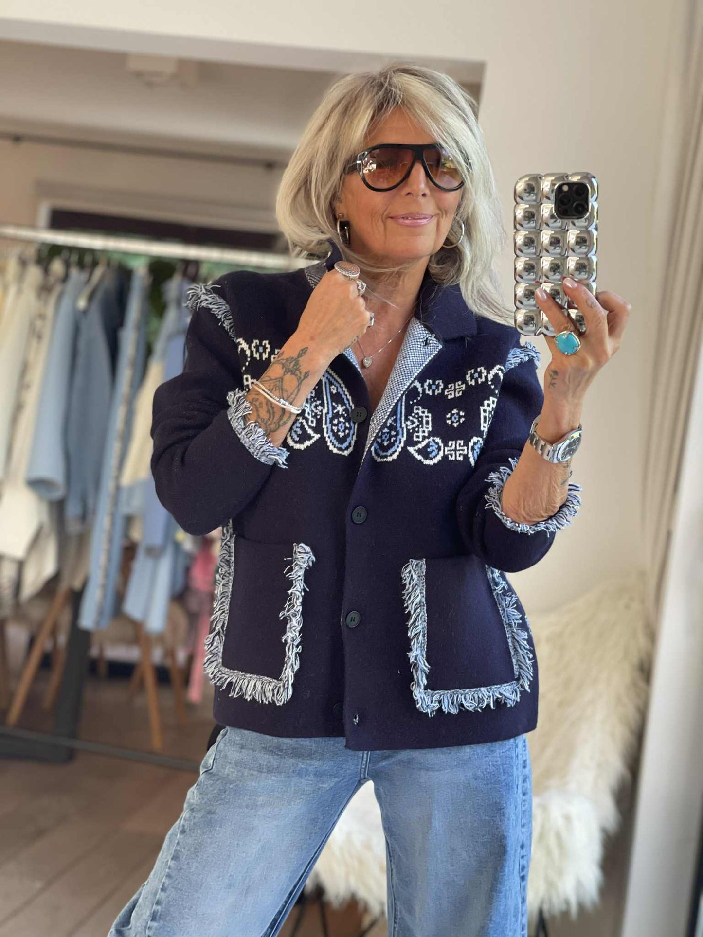 Gilet bandana avec cashmere