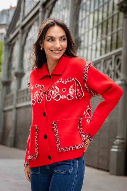 Gilet bandana avec cashmere