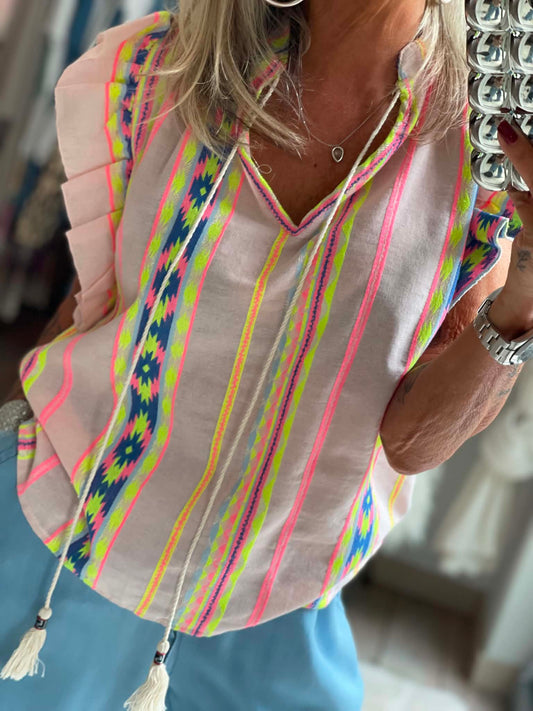 Top rayé fluo Marie