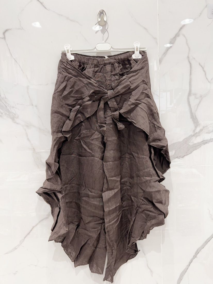 Pantalon croisé Lin coco