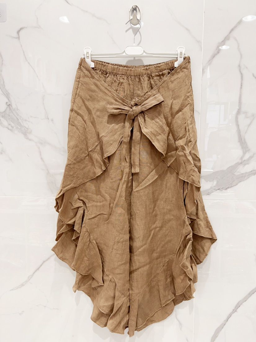 Pantalon croisé Lin coco