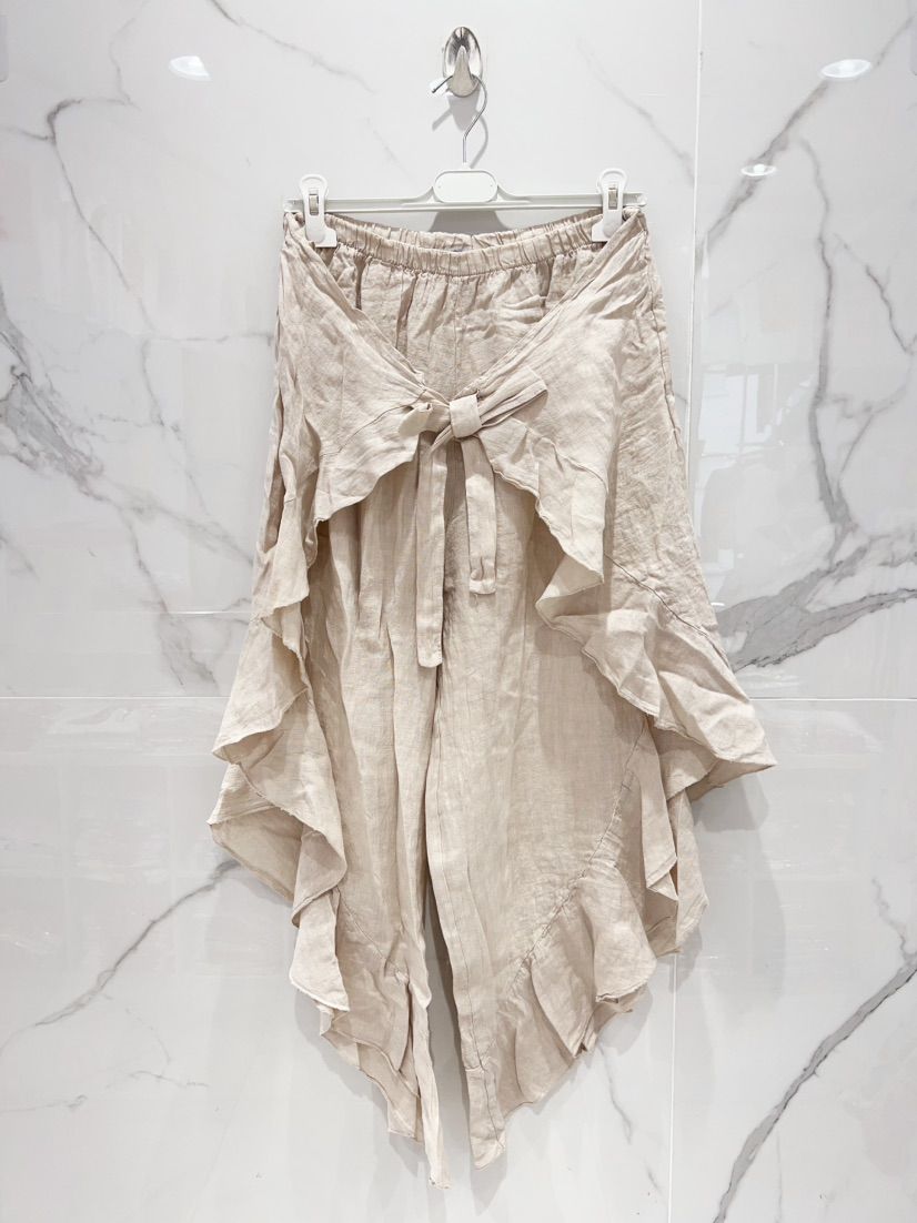 Pantalon croisé Lin coco