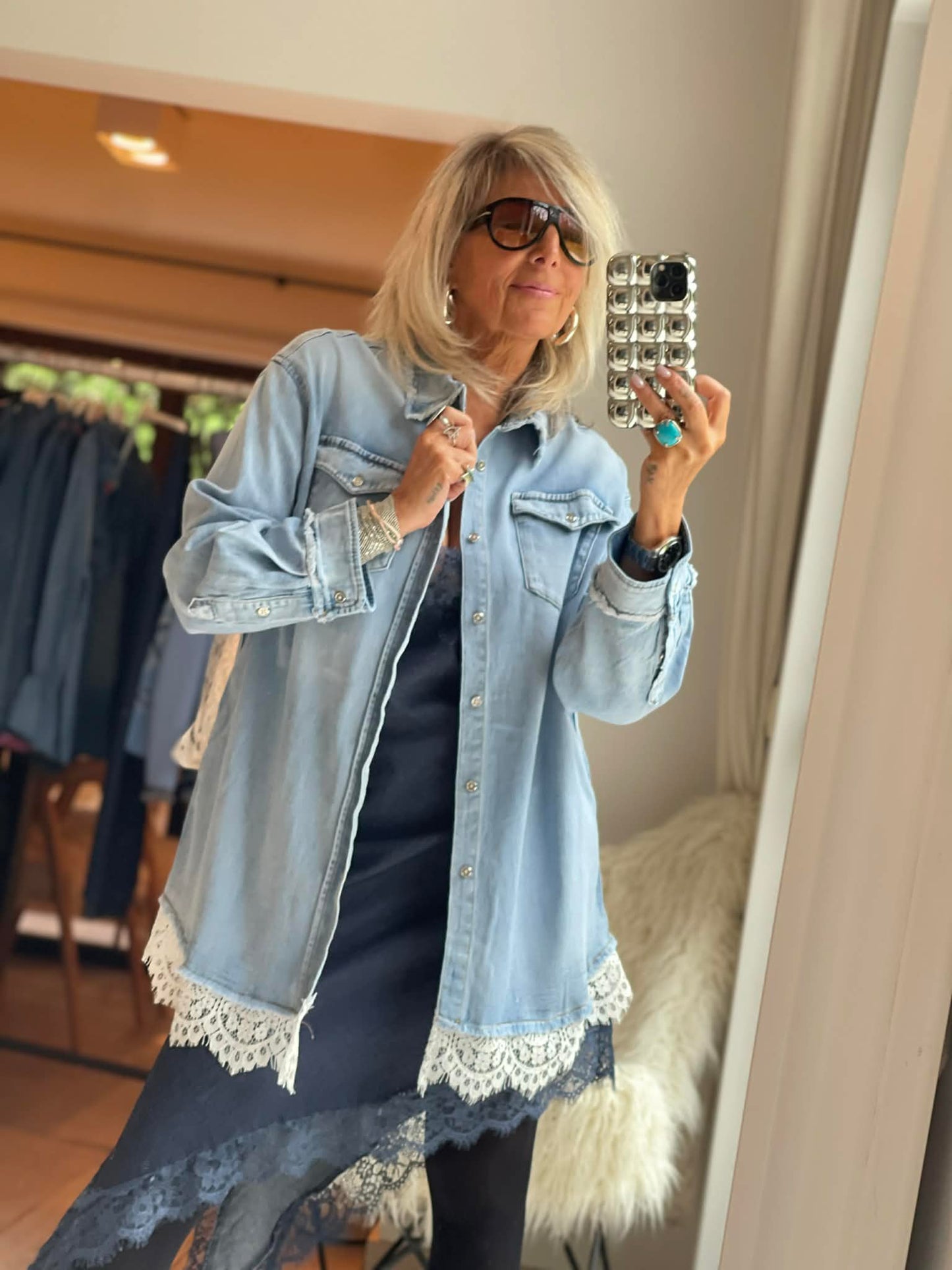 Chemise jeans délavé